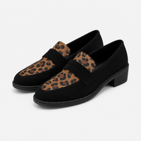Women's Leopard Loafers – Black