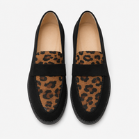 Women's Leopard Loafers – Black