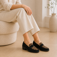 Women's Leopard Loafers – Black
