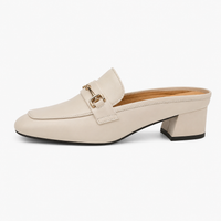 Women's Square-Heel Loafers – Beige