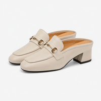 Women's Square-Heel Loafers – Beige