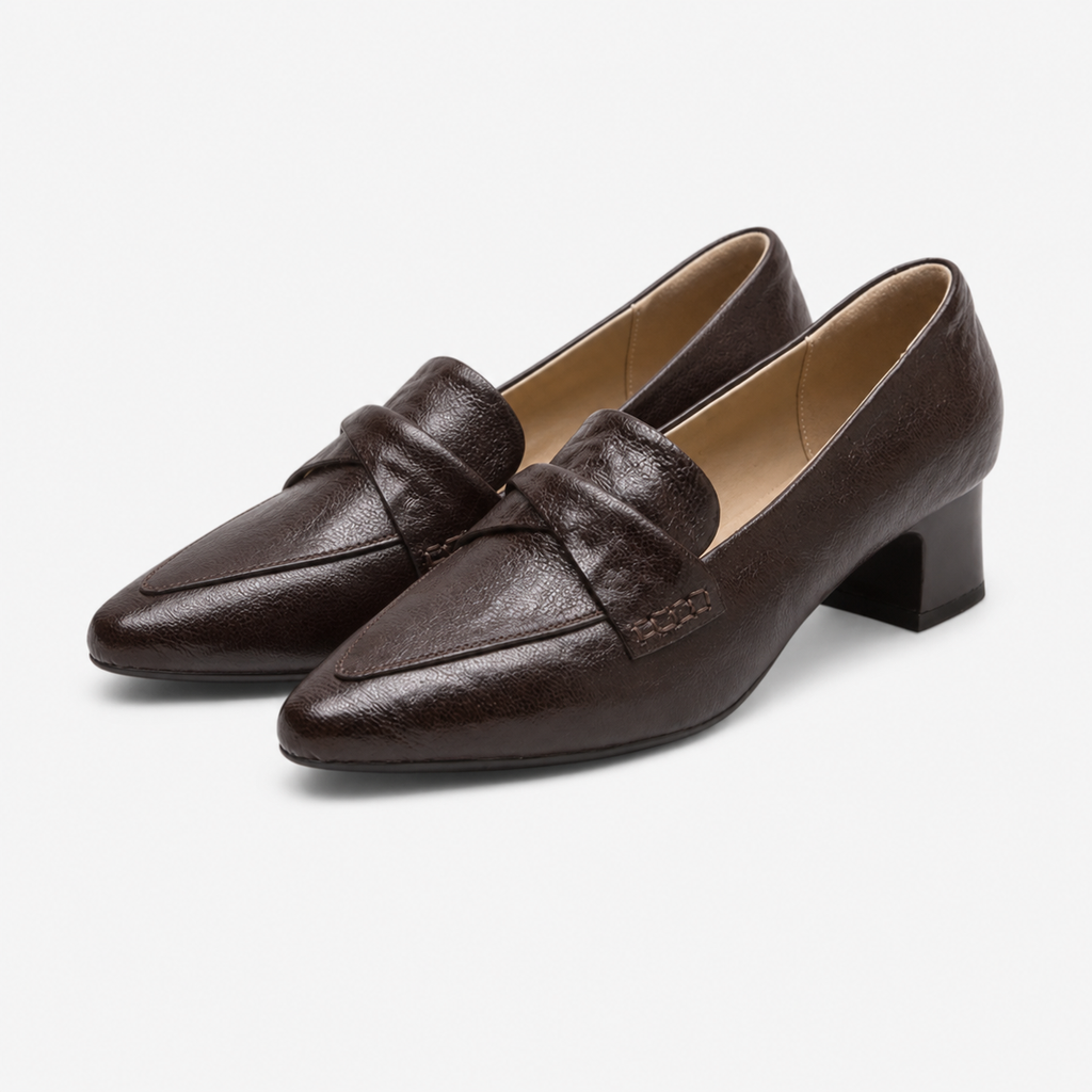 Women's Brown Square-Heel Loafers