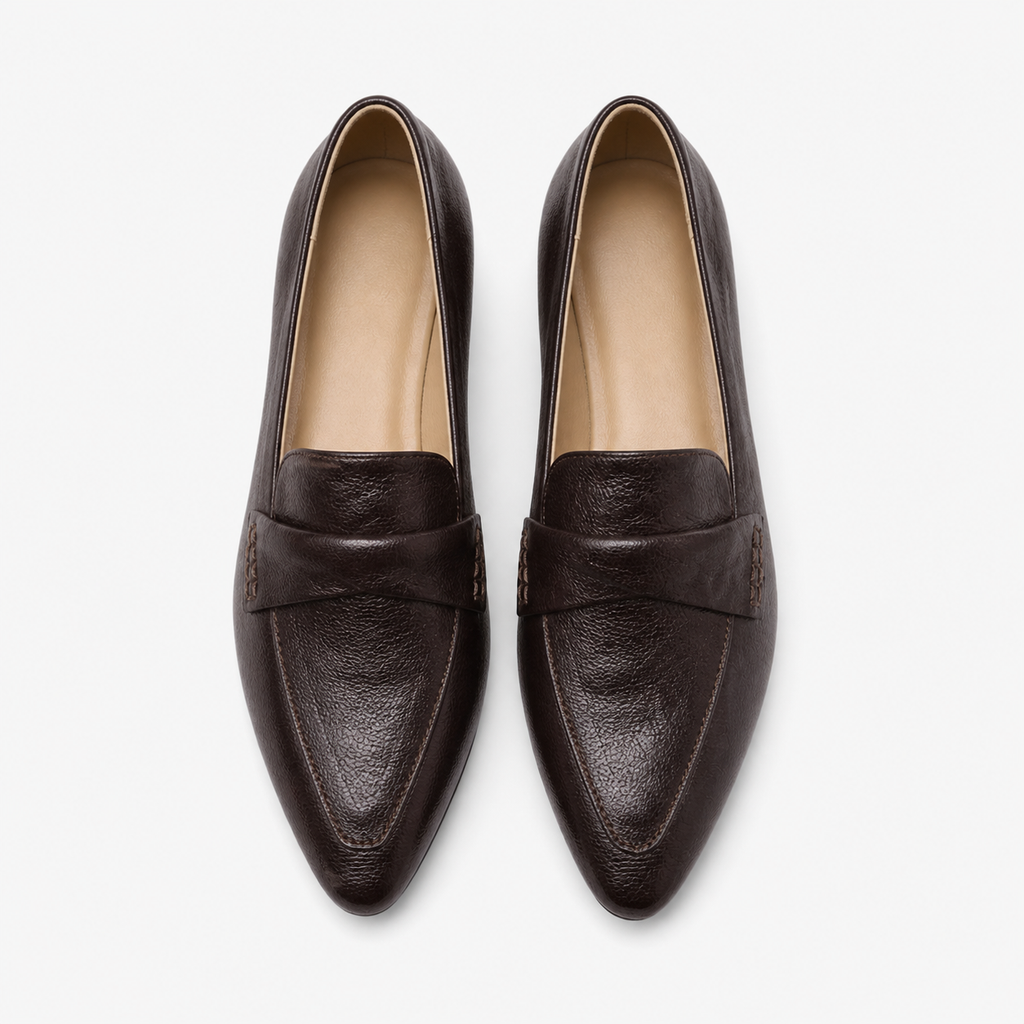 Women's Brown Square-Heel Loafers