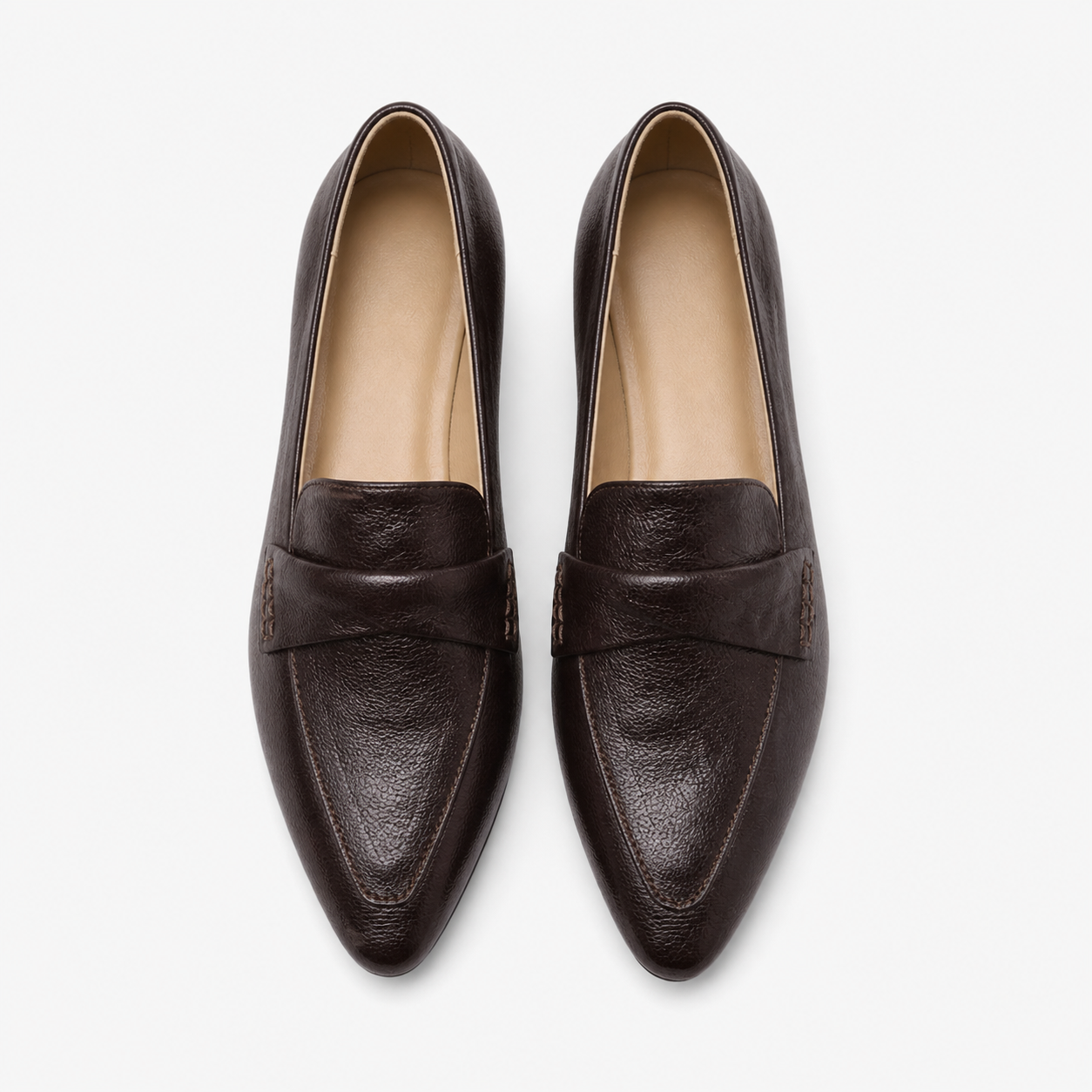 Women's Brown Square-Heel Loafers