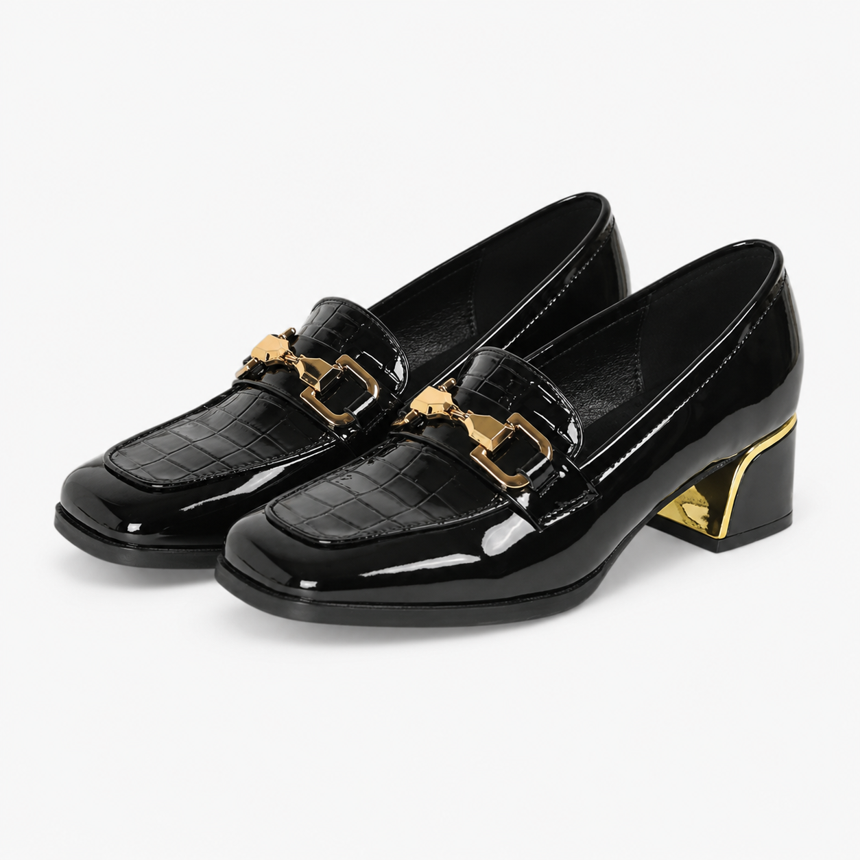 Women's Patent Square-Heel Loafers