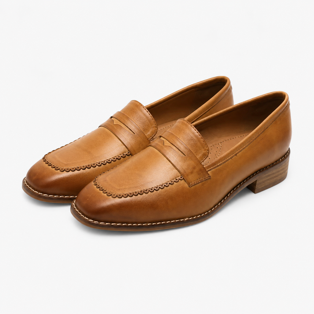 Women's Brown Leather Loafers