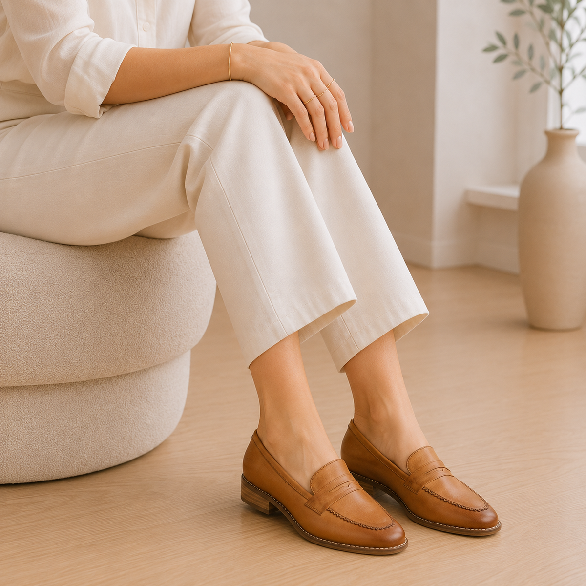 Women's Brown Leather Loafers