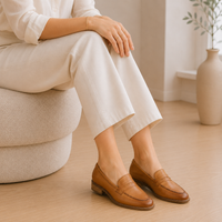 Women's Brown Leather Loafers