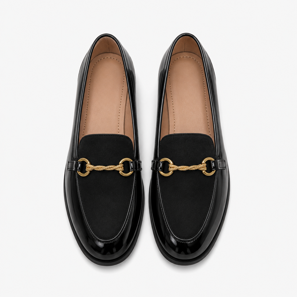 Women's Leather Loafers – Gold Horsebit