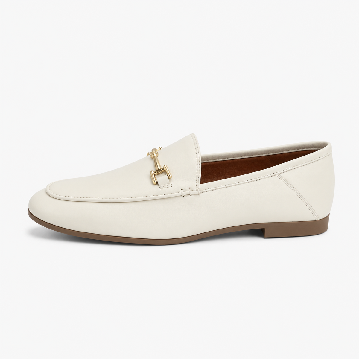 Women's Leather Loafers – Beige