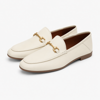 Women's Leather Loafers – Beige
