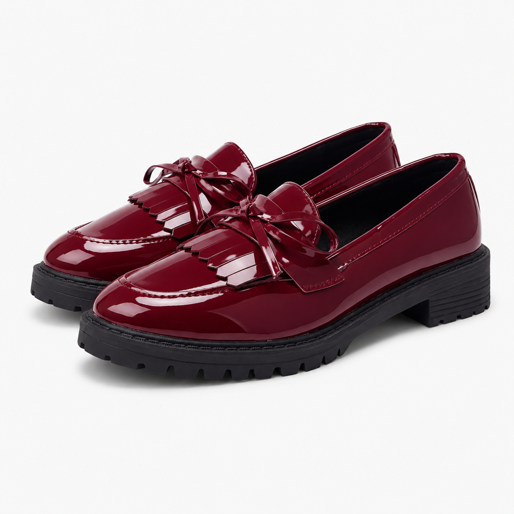 Women's Patent Loafers – Red