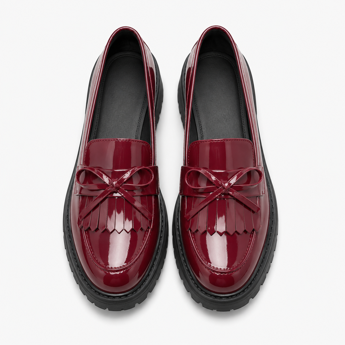 Women's Patent Loafers – Red