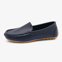 Girls' Navy Blue Leather Loafers