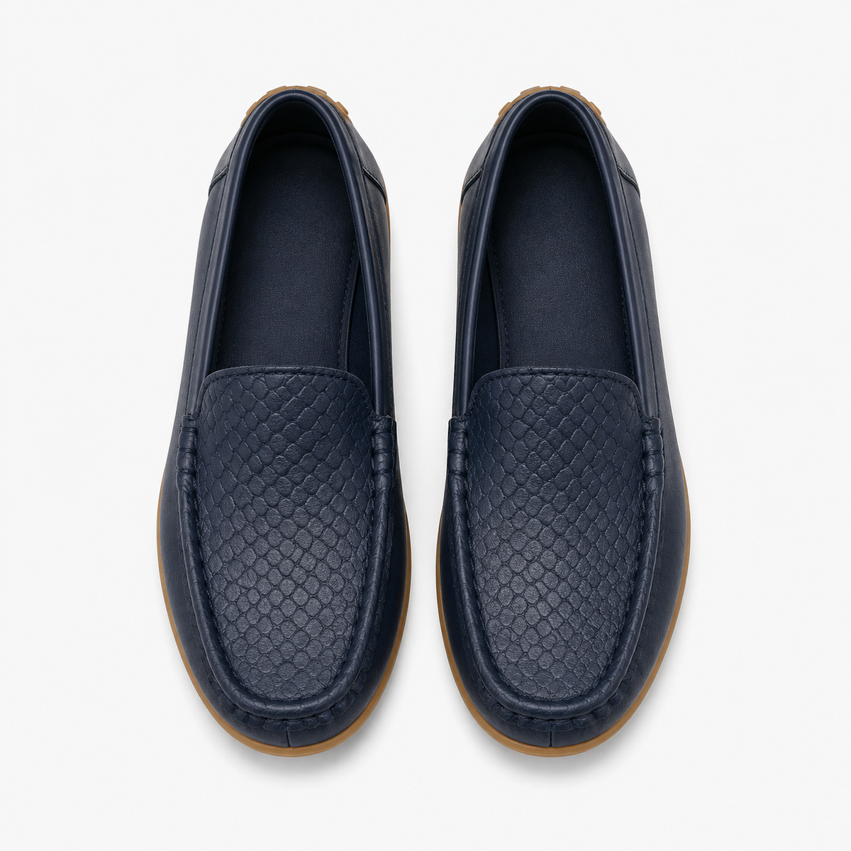Girls' Navy Blue Leather Loafers