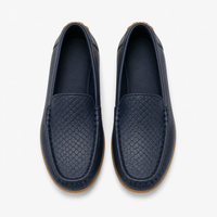 Girls' Navy Blue Leather Loafers