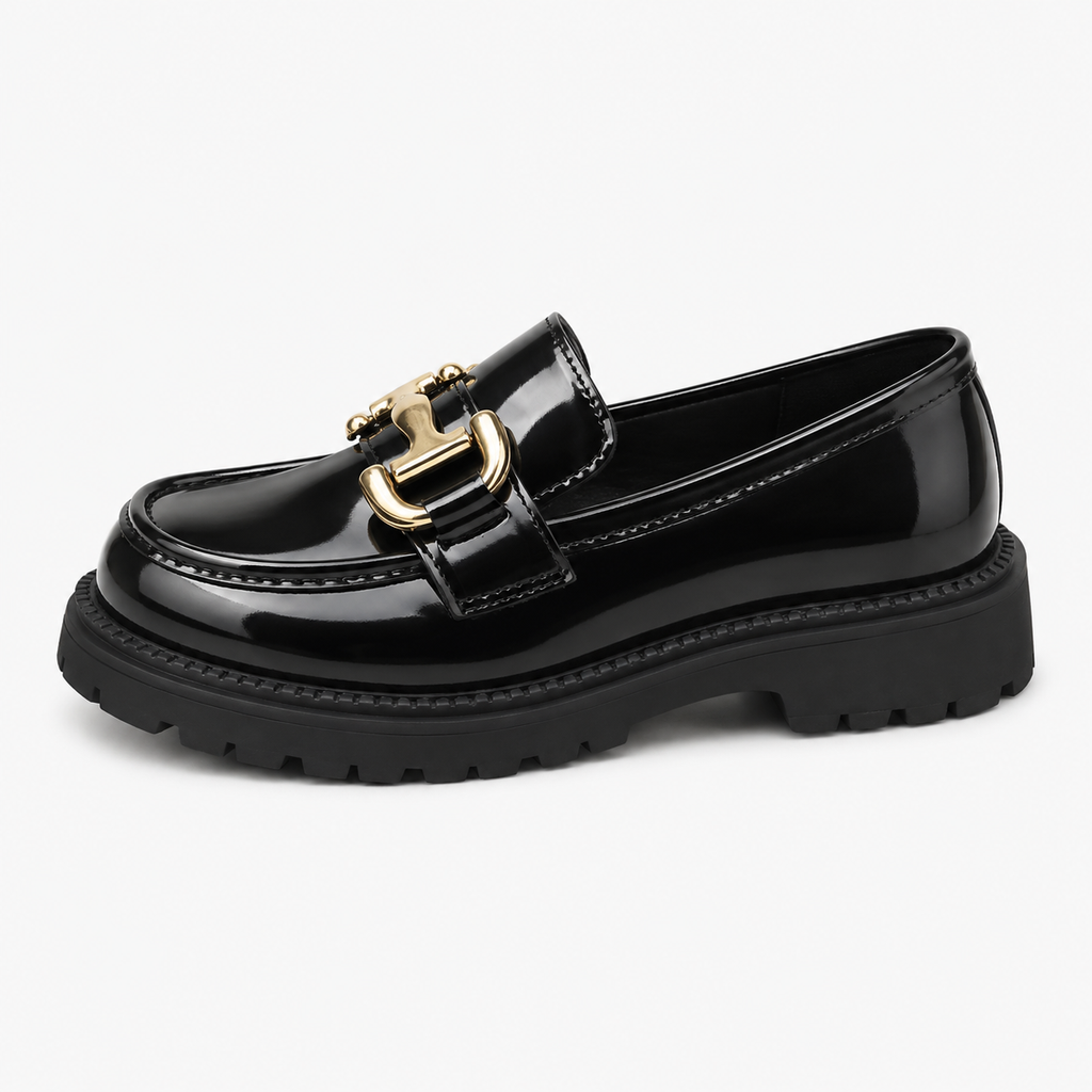 Girls' Black Patent Loafers