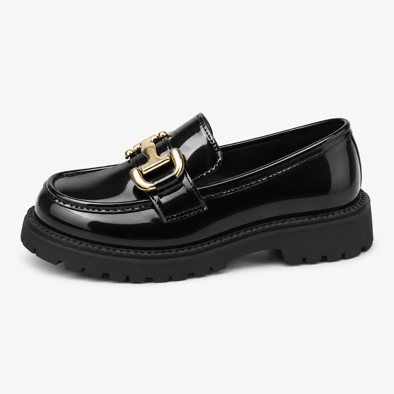 Girls' Black Patent Loafers