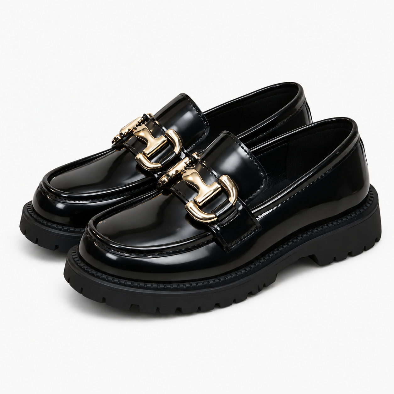 Girls' Black Patent Loafers