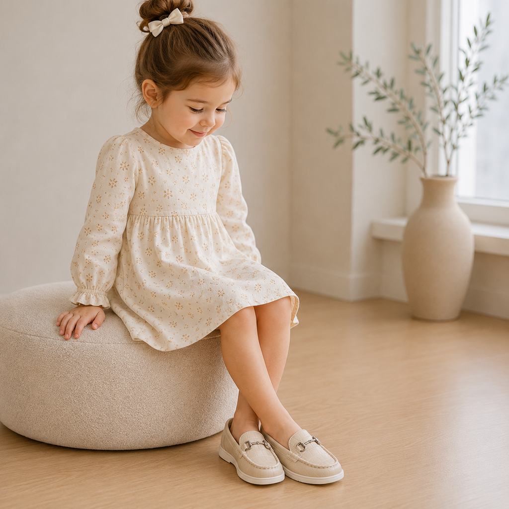 Girls' Beige Loafers