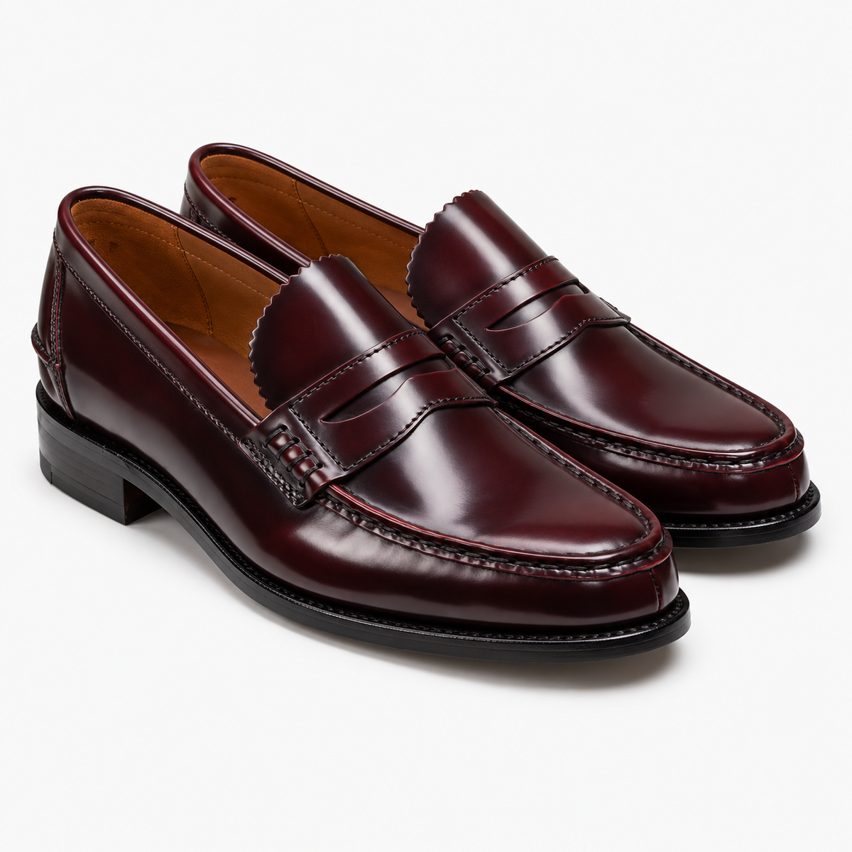 Men's Patent Loafers – Burgundy