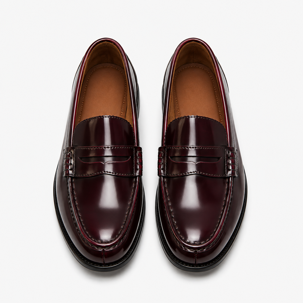 Men's Patent Loafers – Burgundy
