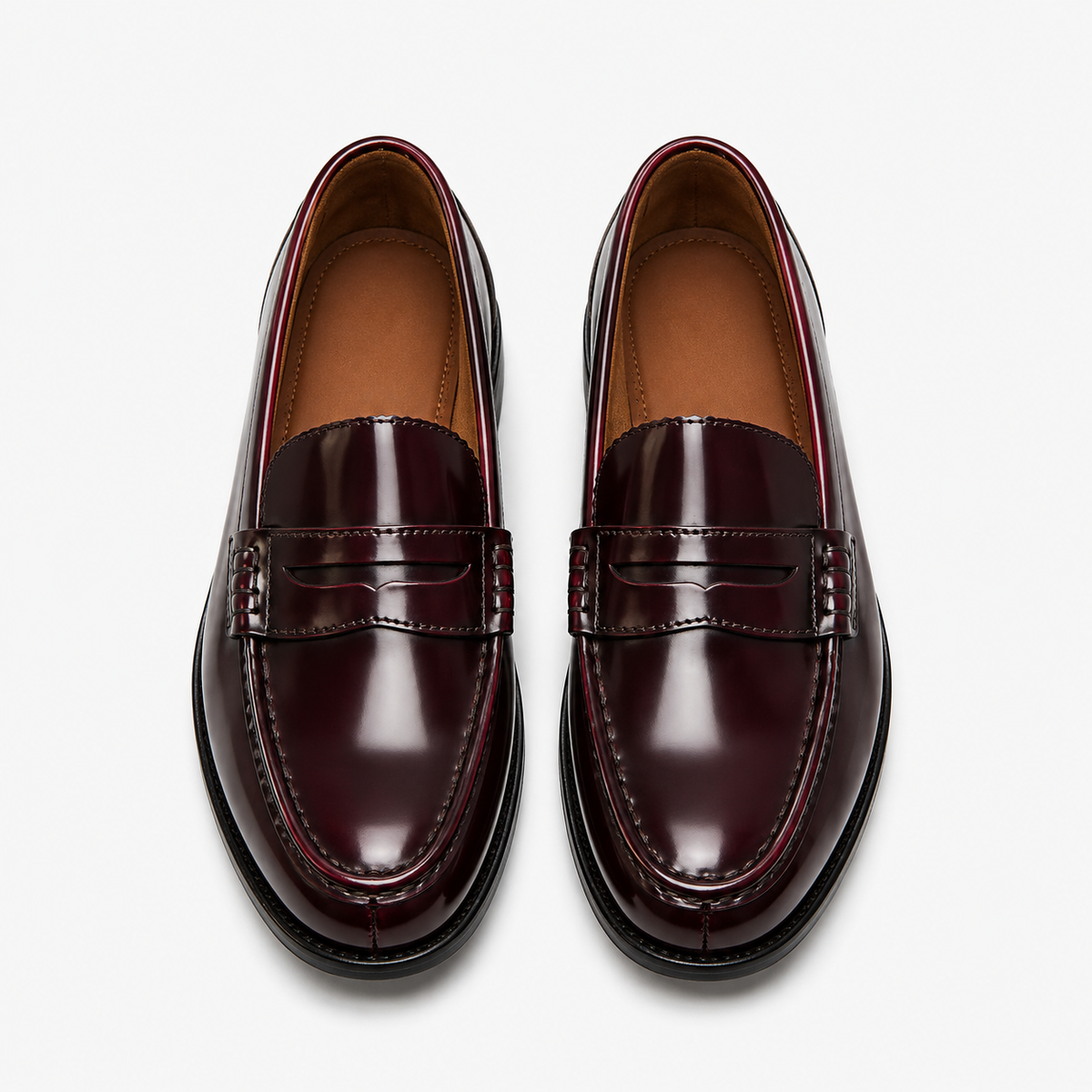 Men's Patent Loafers – Burgundy