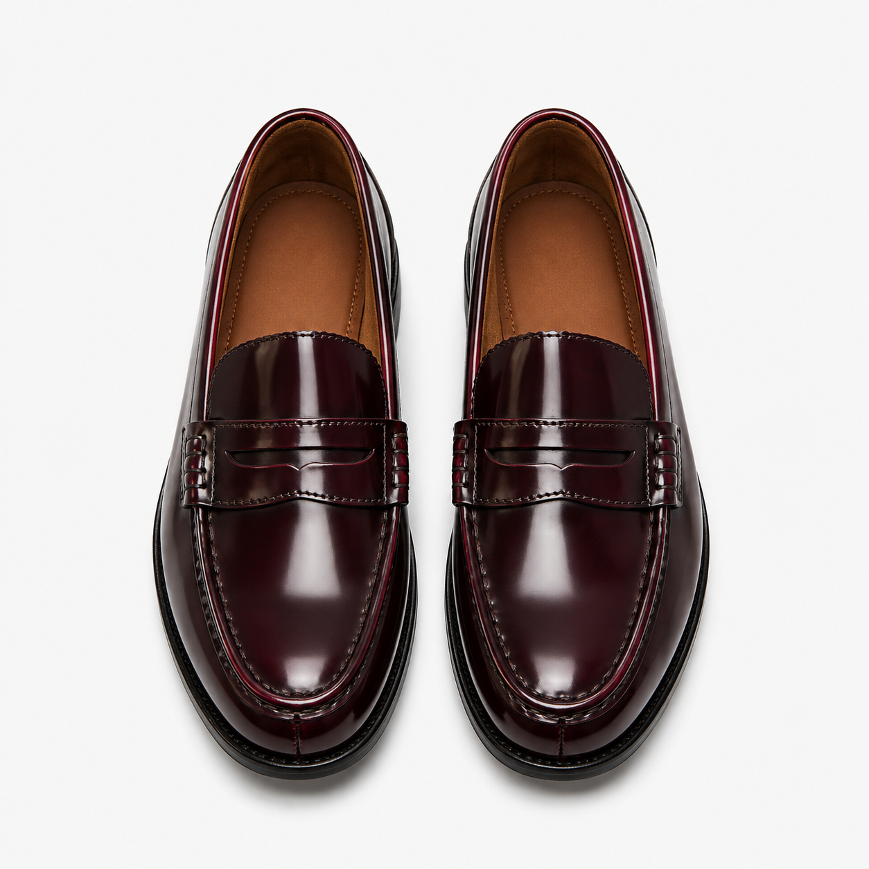 Men's Patent Loafers – Burgundy