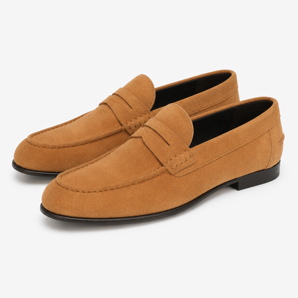 Women's Suede Loafers – Camel