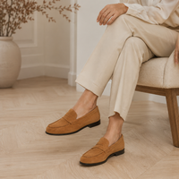 Women's Suede Loafers – Camel