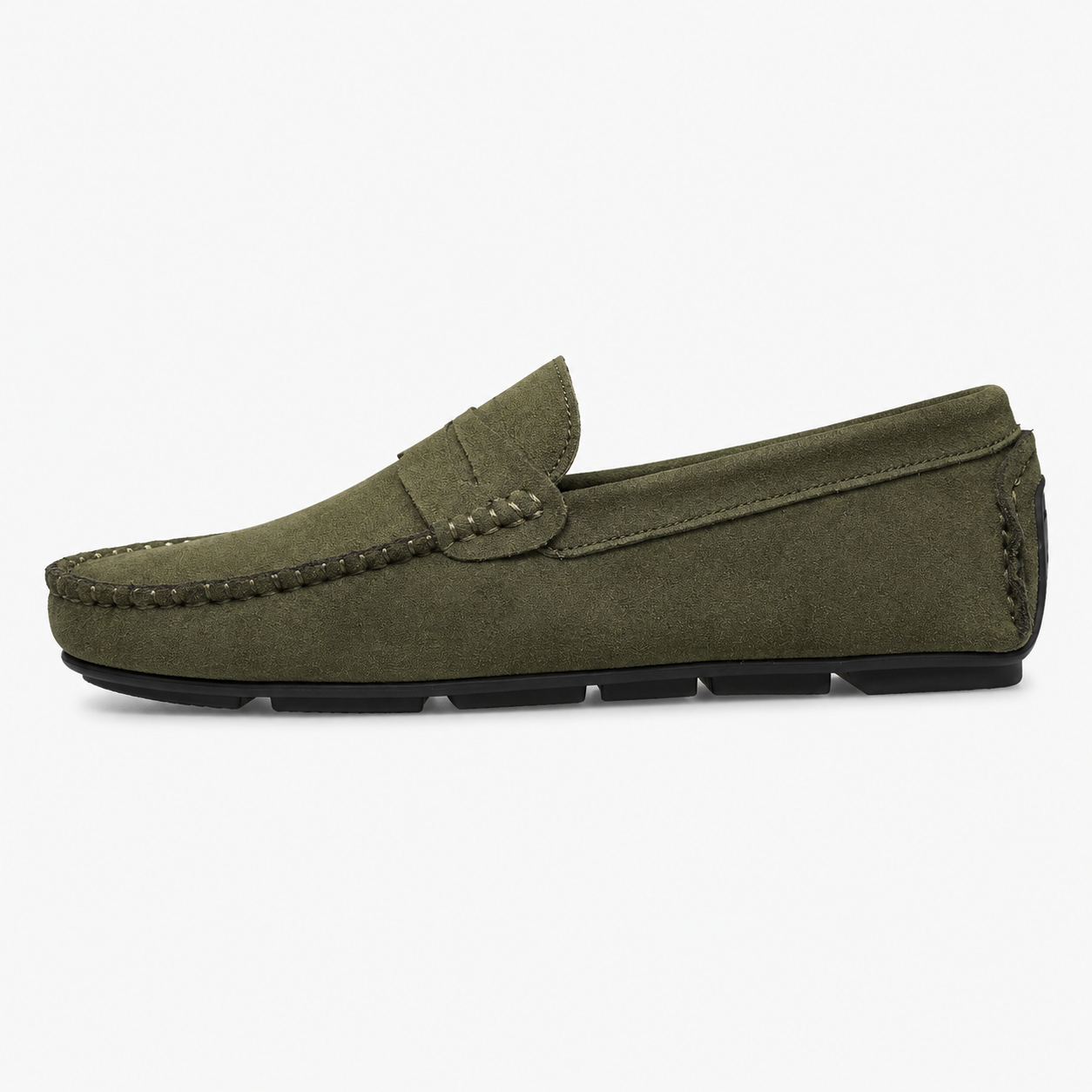 Women's Khaki Suede Loafers