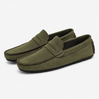 Women's Khaki Suede Loafers