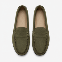 Women's Khaki Suede Loafers