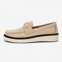 Women's Beige Platform Loafers