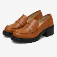 Women's Brown Platform Loafers