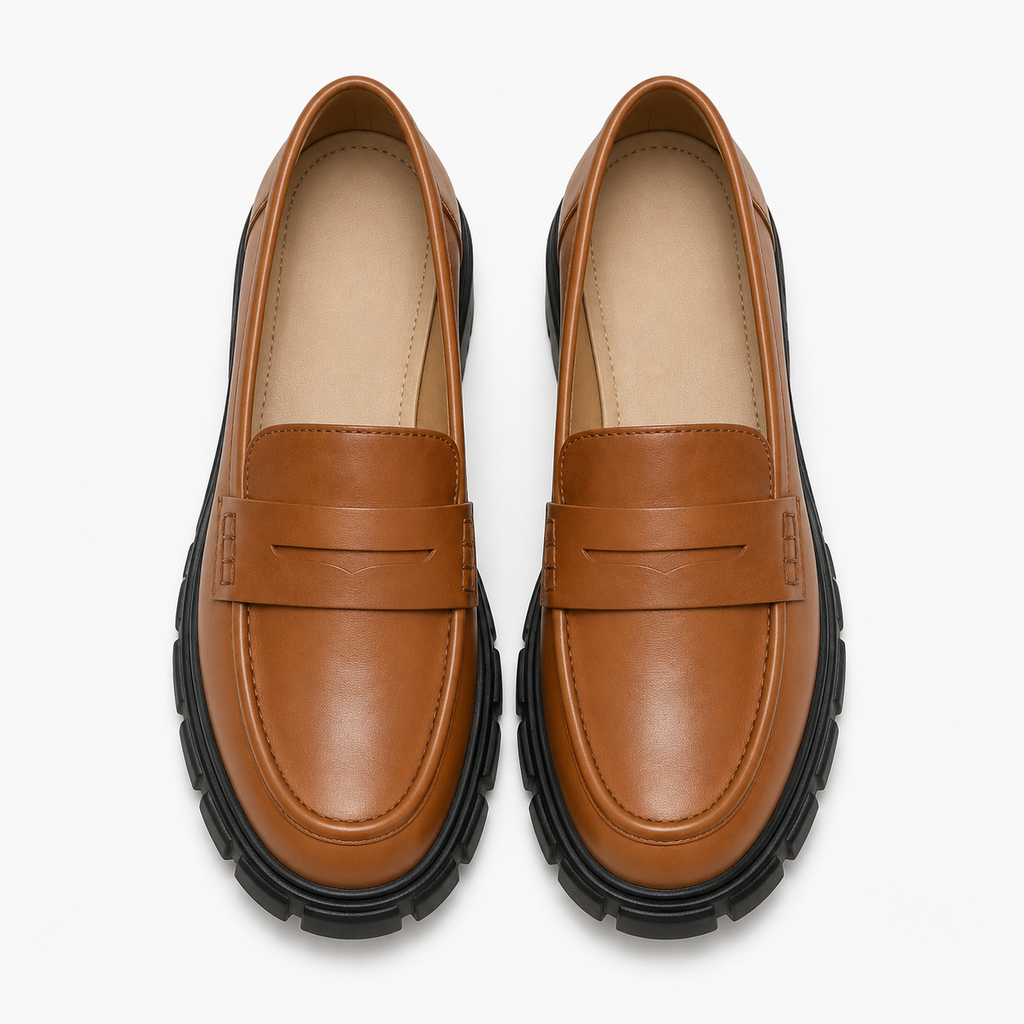 Women's Brown Platform Loafers