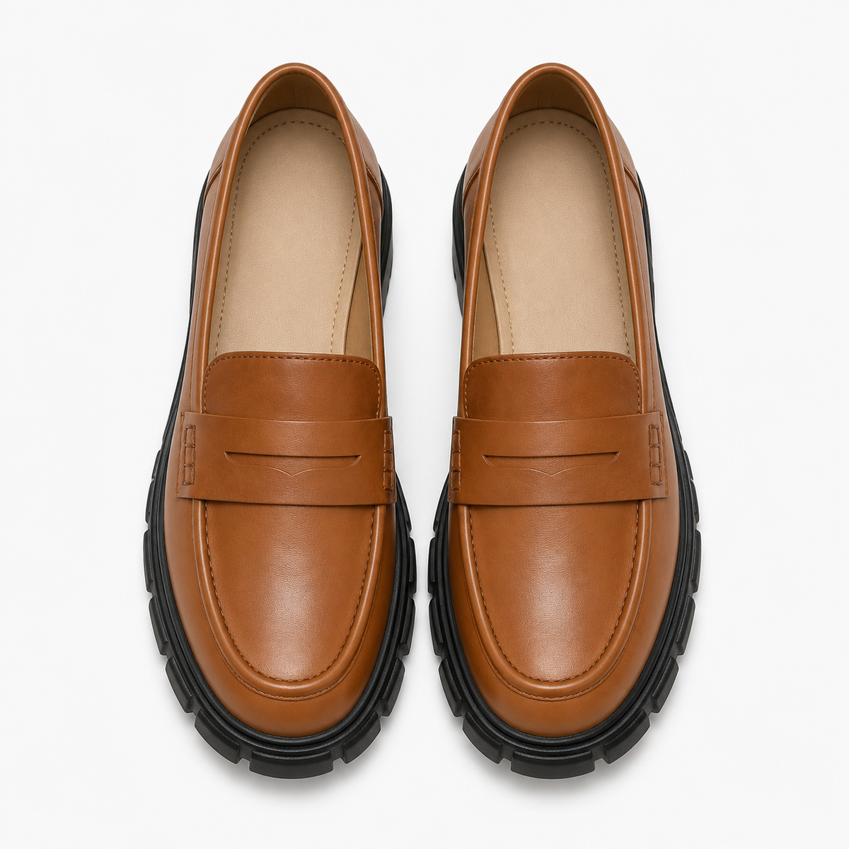 Women's Brown Platform Loafers