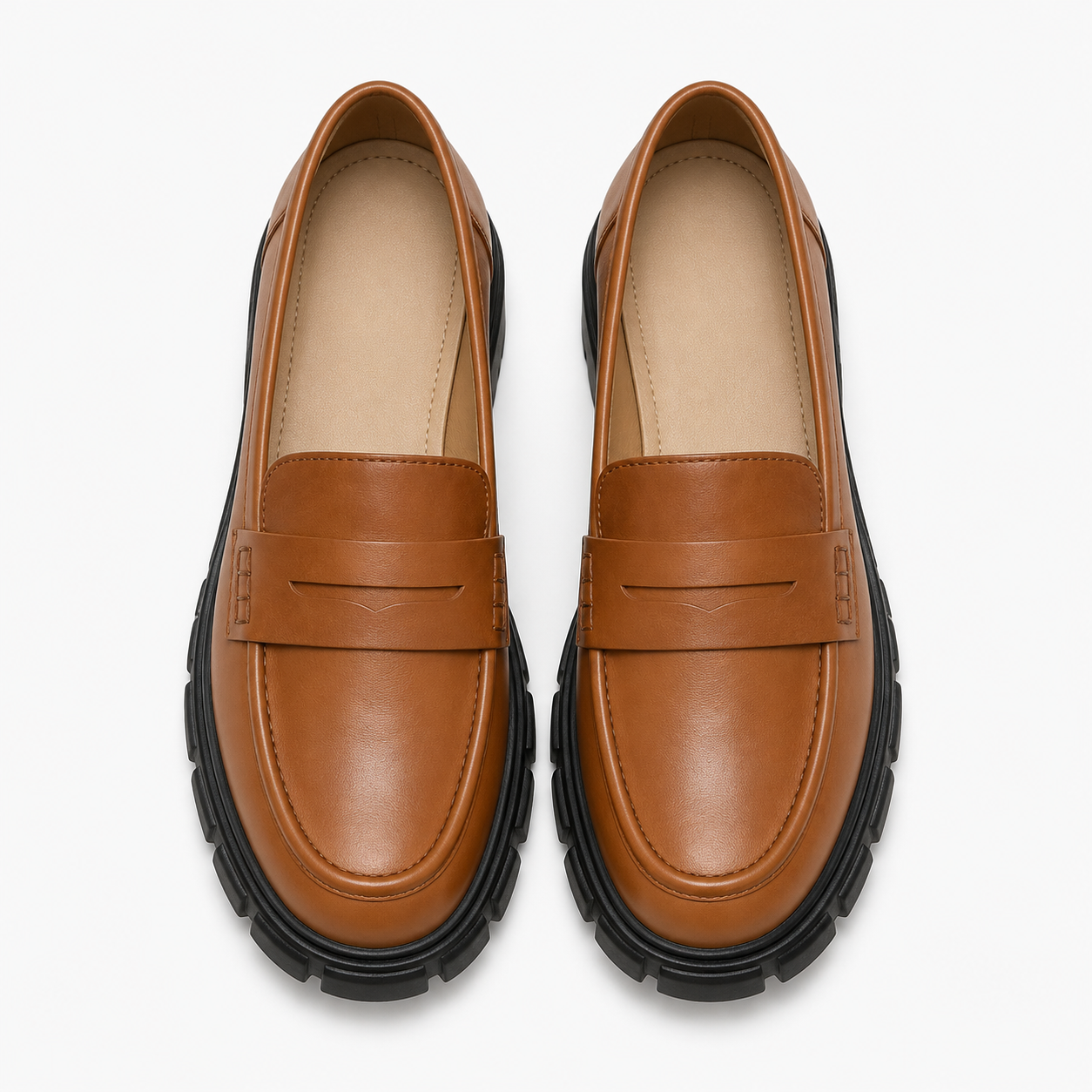 Women's Brown Platform Loafers