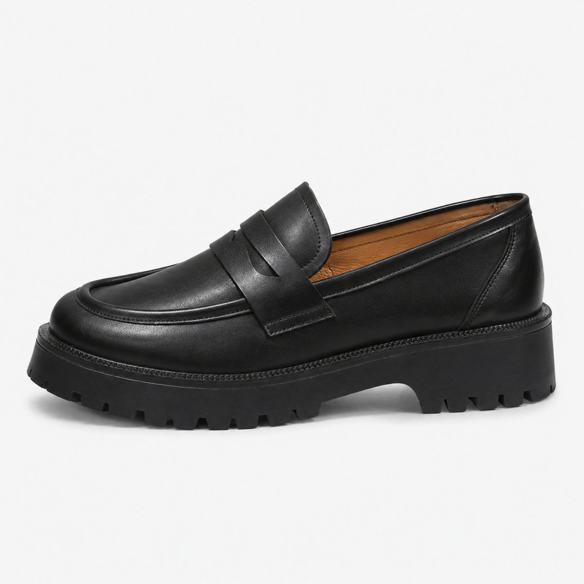 Women's Leather Platform Loafers