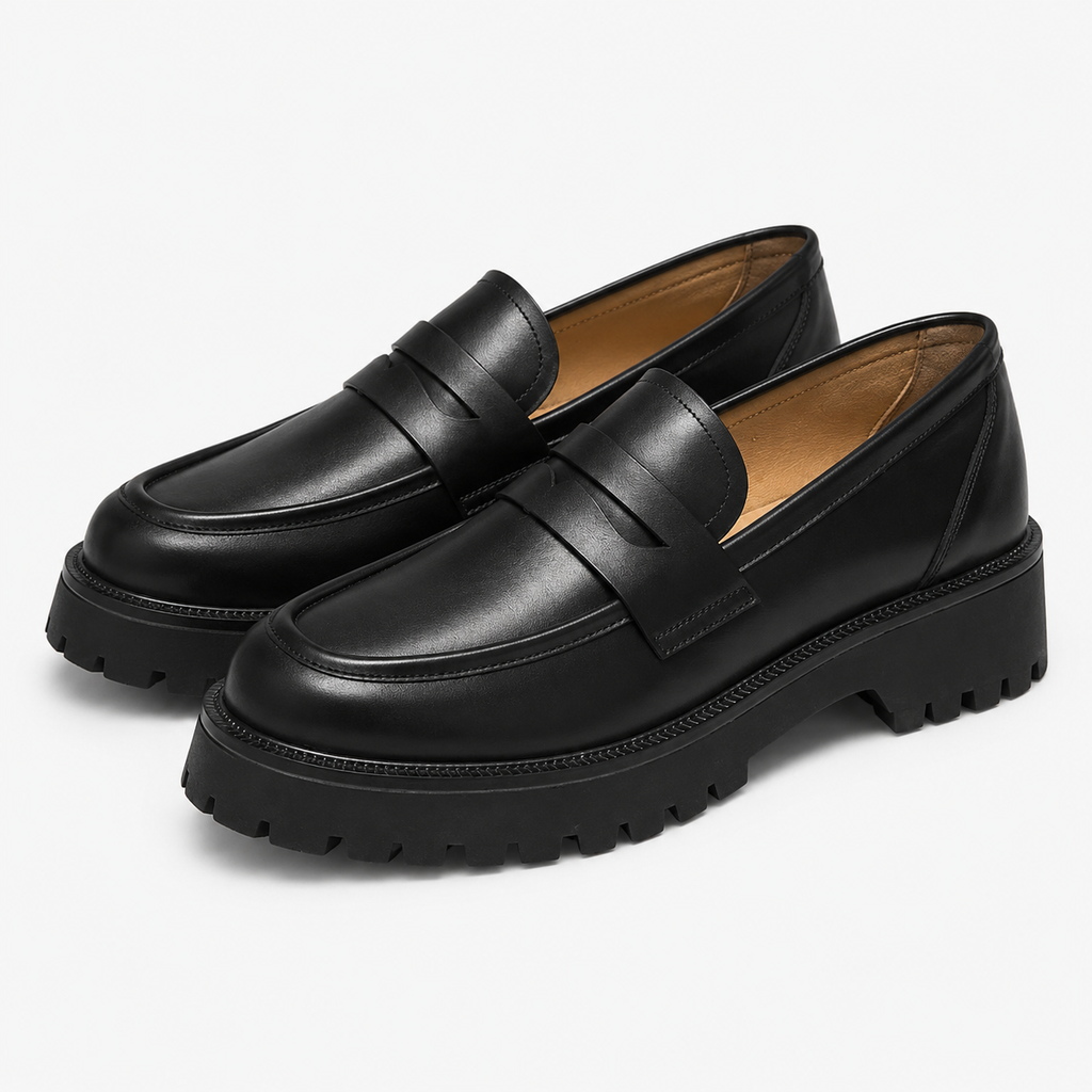 Women's Leather Platform Loafers