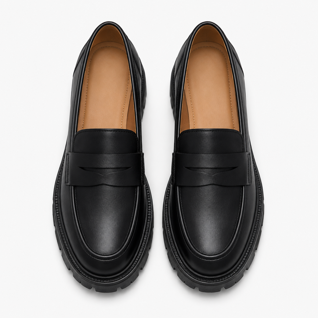 Women's Leather Platform Loafers
