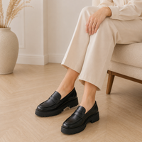Women's Leather Platform Loafers